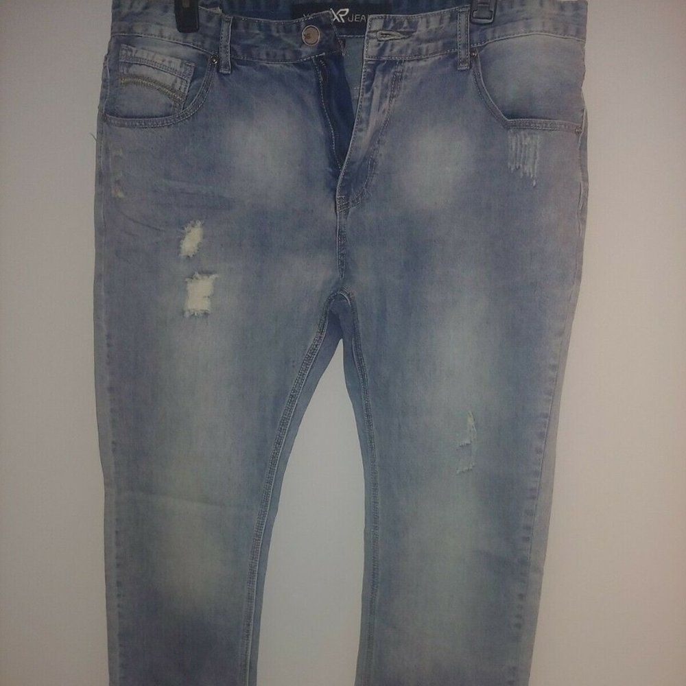 XRAY Men’s Moto Stretch Jeans Biker Pants Distress